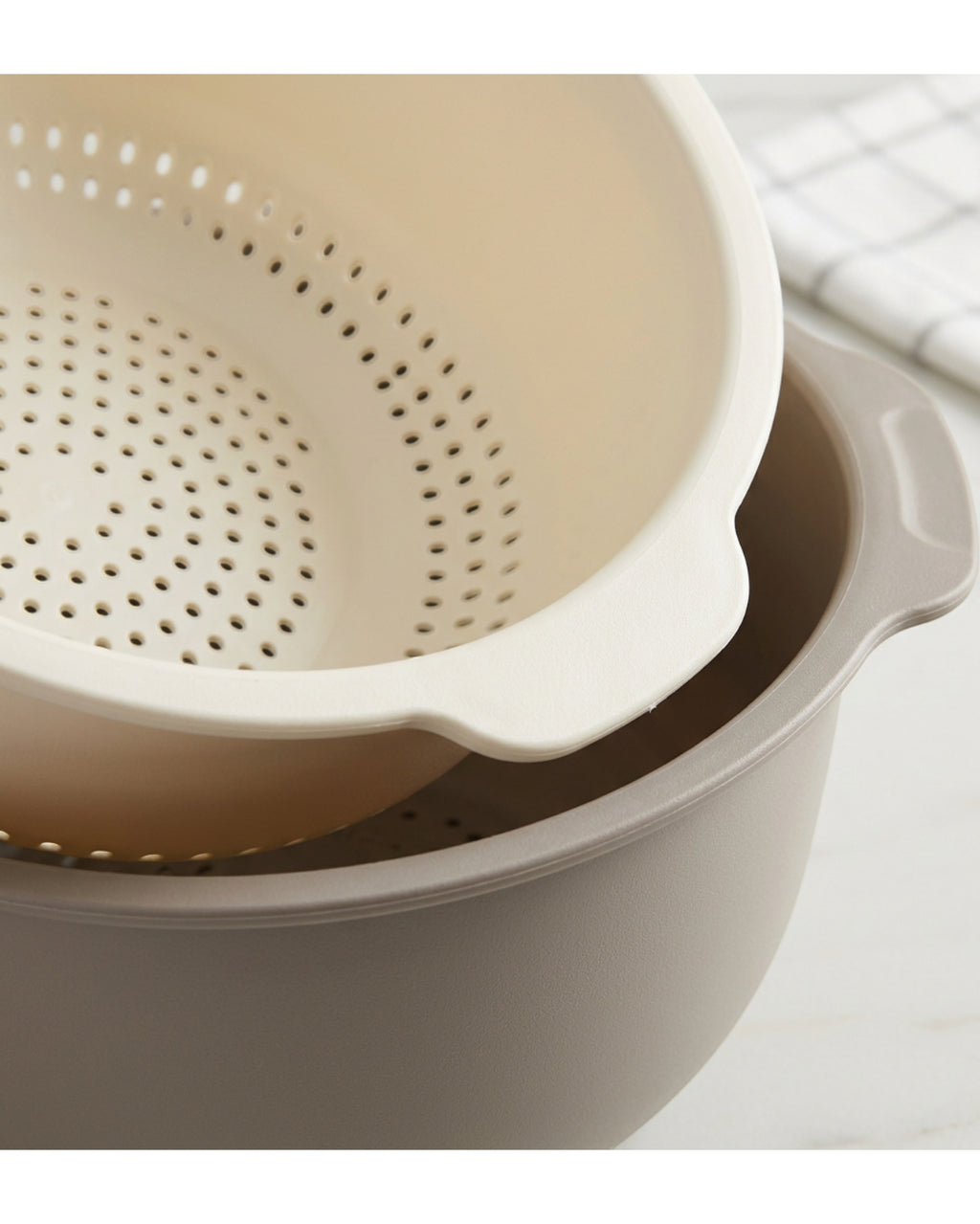Selvag Double Layer Vegetable Washing Basket Cream 2 qt