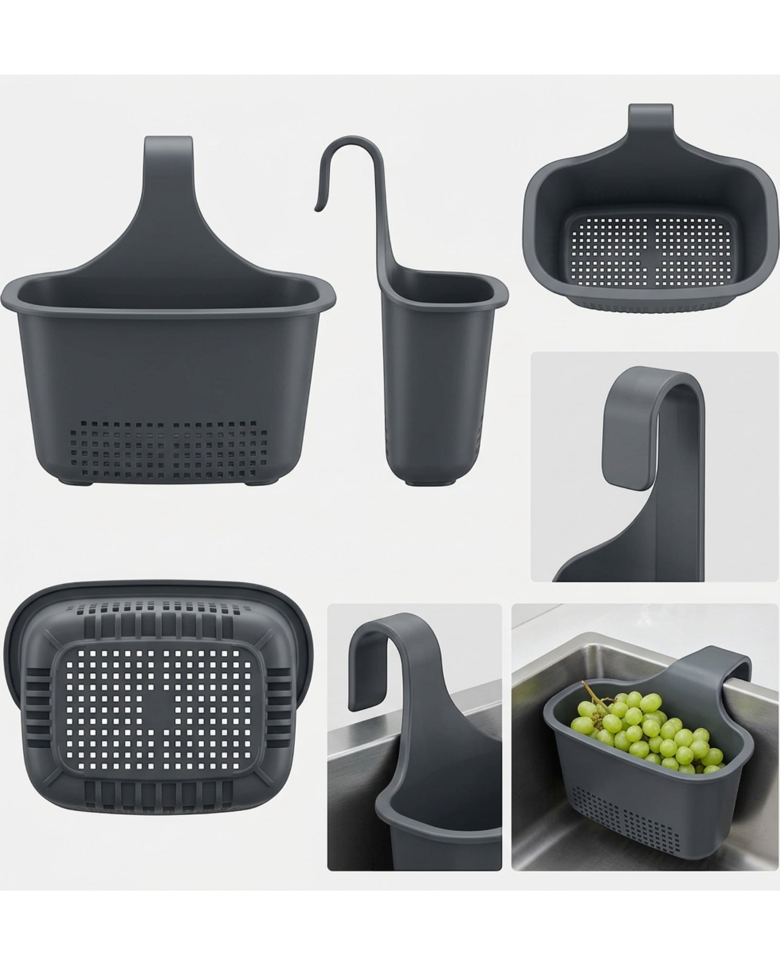 Selvag Hanging Sink Strainer Basket Charcoal 12 in